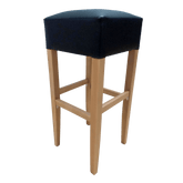 Apollo Stool - Trojan Oak - Black Vinyl